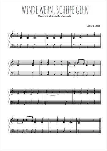 Téléchargez l'arrangement pour piano de la partition de Winde wehn, Schiffe gehn en PDF